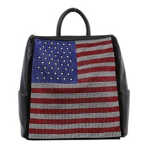 Flag Design Sparkling Rhinestone Backpack